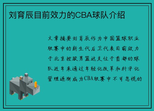 刘育辰目前效力的CBA球队介绍